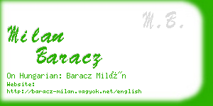 milan baracz business card